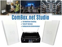 ComBox.net Studio: neue 5G-Mobilfunklösung für professionelle Anforderungen. Neue 5G-Mobilfunklösung in kompaktem Tischformat: Router, Antennen und 2 wetterfeste 5G-Router